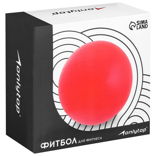 Фитбол ONLYTOP, d=65 см, 900 г, антивзрыв, серый