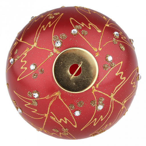 Елочная игрушка шар стеклянная д9,5см, зеркально-красный, ручная художественная роспись, подарочная упаковка (Россия) - Домашняя мода фото 7