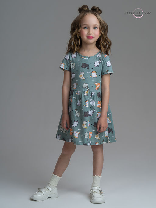 Платье Лето котята хаки - Sovalina фото 3