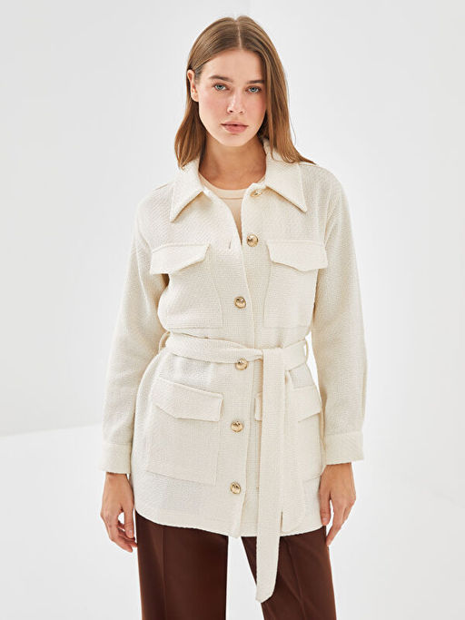 Dokulu Kad?n T?vit G?mlek Ceket