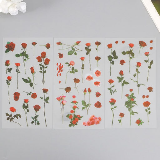 Наклейки пластик Розы набор 6 листов 10х18 см - Simaland фото 2