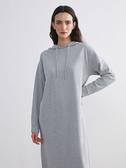 Kap??onlu Sweatshirt Elbise