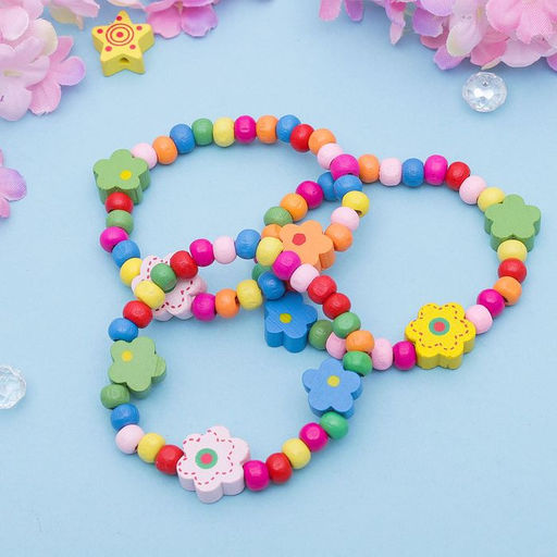 Цена за 6 шт. Браслет детский «Выбражулька» цветы радужные, МИКС