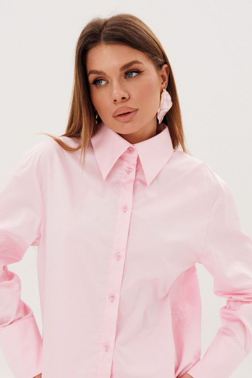 Рубашка AmberA 1141 пудра  фото 5