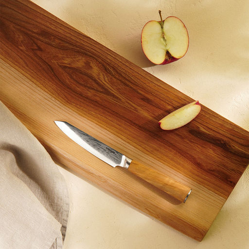 Нож кухонный SL Home «Оливия», универсальный, лезвие 12.7 см, дамасская сталь, коричневый