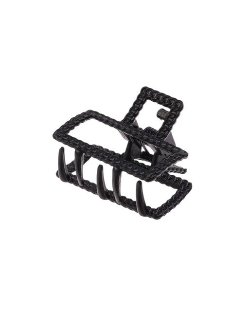 Цена за 6 шт. Крабик для волос «Эмма», прямоугольник, 2.5×2 см, чёрный