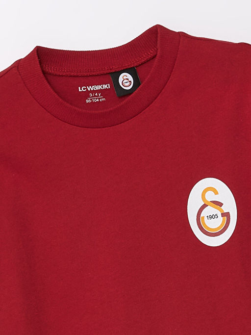 Bisiklet Yaka K?sa Kollu Galatasaray Bask?l? Erkek Bebek Ti??rt - Waikiki фото 2