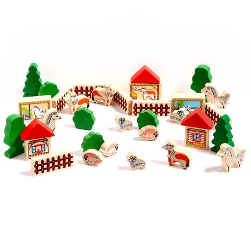 Конструктор деревянный «Ферма», 42 детали