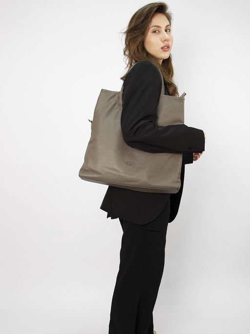 LACCOMA сумка Y1475-темно-бежевый натуральная кожа полиэстр  фото 10