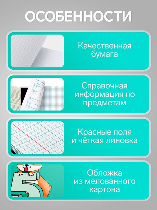 Набор предметных тетрадей Calligrata TOP «Животные», 12 предметов, 48 листов, со справочным материалом, обложка из мелованного картона