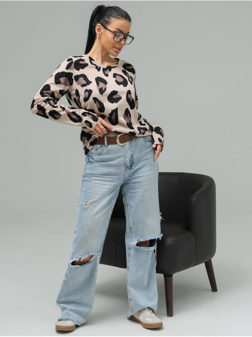 Лонгслив Пятна Коричневый - София фото 5