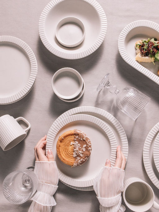 Тарелки Magistro Jarwah Lausanne, d=25 см, обеденные, набор 2 шт., фарфор, белые  фото 11