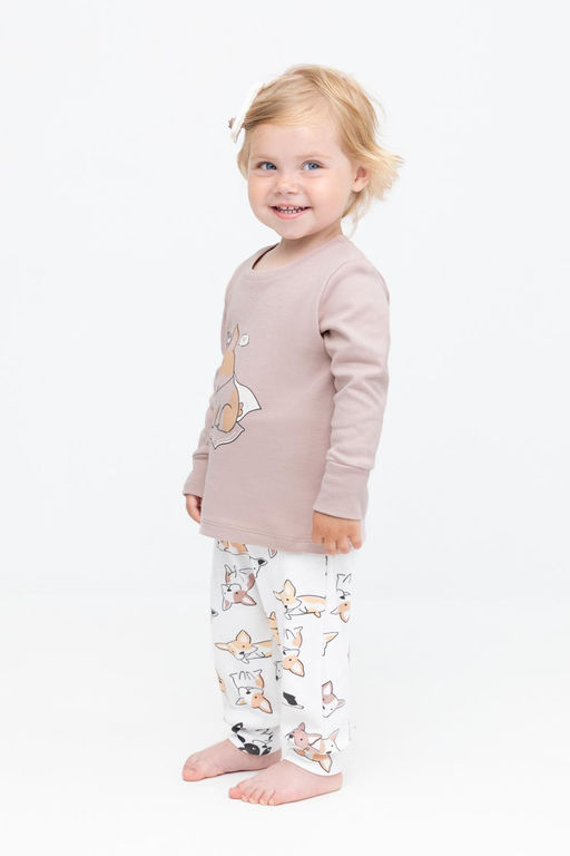 К 1541/24/кофейный,мопсы на сахаре пижама дет