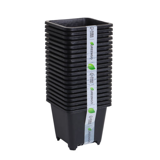 Цена за 20 шт. Горшок для рассады, 250 мл, 9×9×8 см, пластик, чёрный, Greengo