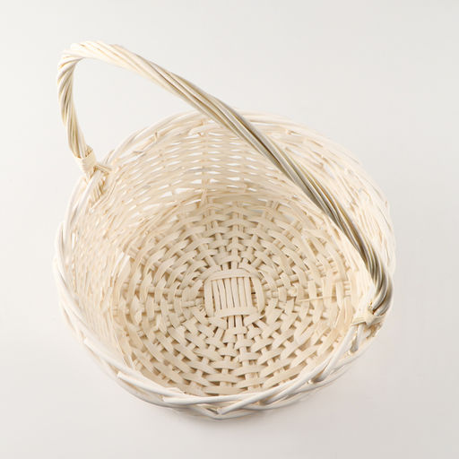 Корзина плетёная для хранения «Косичка», с ручкой, белая, набор 3 шт.