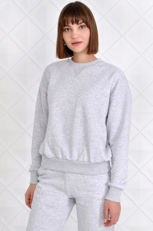 Арт.1504 Свитшот женский 42-52 (6 шт) Цвет:бежевый меланж