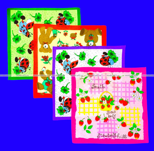 Цена за 10 пар. Носовые платки детские плотный поплин