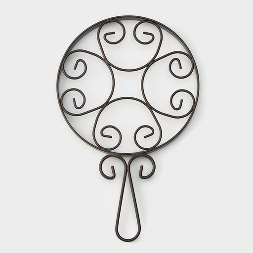 Подставка под горячее на ножках с ручкой Доляна «Сердца», 25.5×16.3 см, коричневая