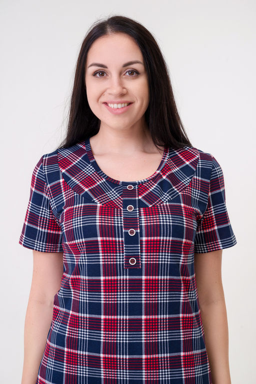 Туника женская из кулирки Наина красный макси - Амадэль фото 6