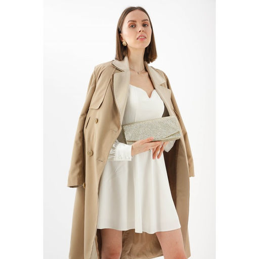 Сумка-клатч на клапане, длинная цепь, цвет золотистый - Simaland фото 6