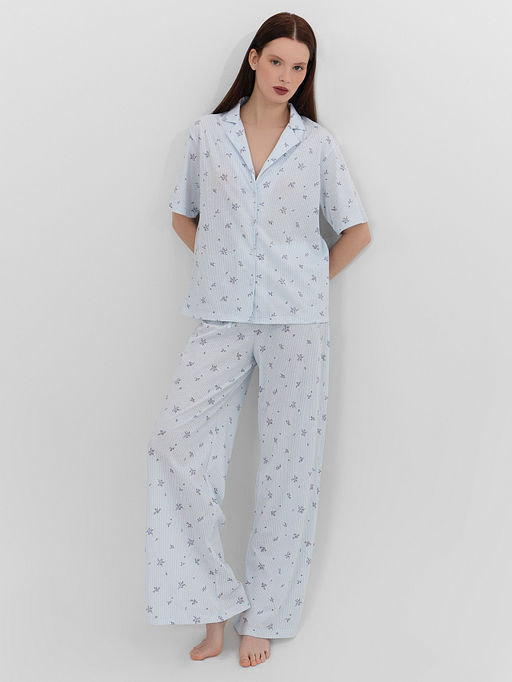 Комплект домашний женский голубой