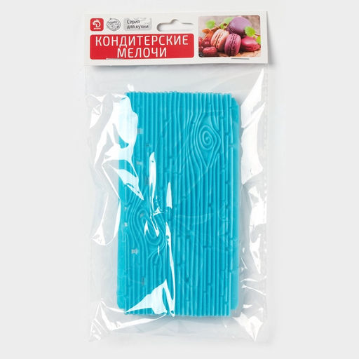 Цена за 2 шт. Печать для теста Доляна «Кора», пластик, 15.5×7.5 см, голубая