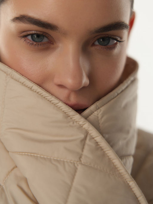 Conso/SM 230107 - light beige Утепленное полупальто  фото 7