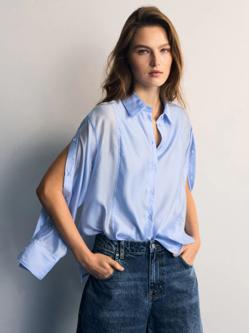 Рубашка оверсайз с декоративными пуговицами / Zarina  фото 3