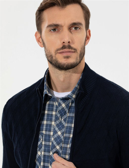 Lacivert Slim Fit Fermuarl_ Triko H_rka - Pierre cardin фото 2