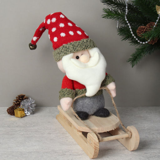 Новогоднее украшение на санях 33*22 см / HZ004 /уп 48/ - Галеонтрейд фото 2