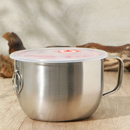 Кружка из нержавеющей стали с вакуумной крышкой, 1,3 л, d=15 см