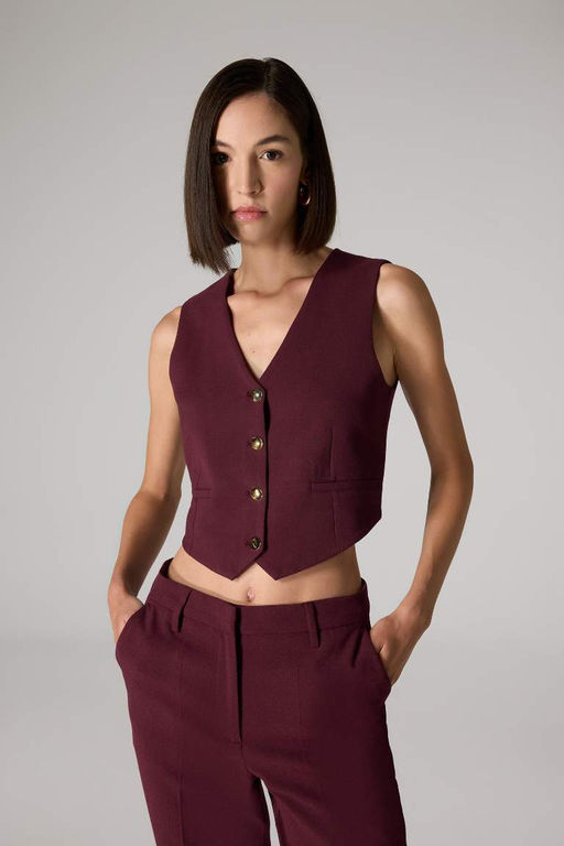 Блейзер с V-образным вырезом и застежкой на пуговицы Sorbe x DeFacto  фото 4