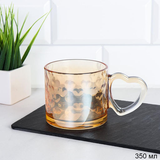 Цена за 2 шт. Кружка 350 мл Сердце / ZB1002H /уп 2/48/ ШТУЧНО шампань