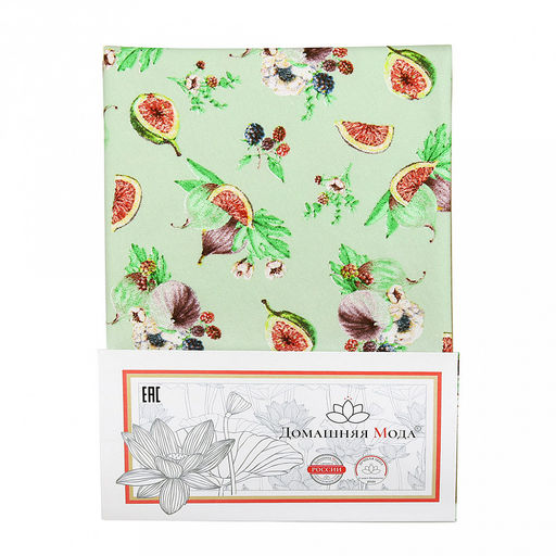 "Инжир К" Скатерть 180х145см, длина стола до 140см, на 6 персон, хлопок "Премиум" 186г/м2, "Домашняя мода" (Россия)