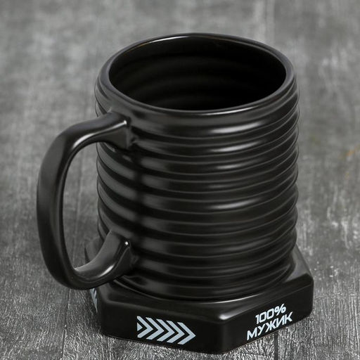 Кружка чайная керамическая 100% мужик, 400 мл