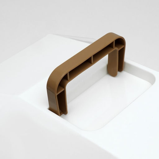 Туалет для кошек фигурный закрытый с совком, 54 х 37 х 40 см, бело-коричневый - Пижон фото 7