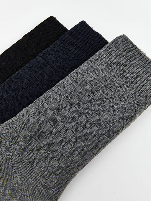 Desenli Erkek Soket ?orap 3l?