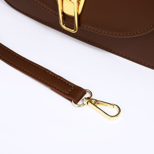 Сумка-мессенджер на клапане, цвет коричневый - Simaland фото 6