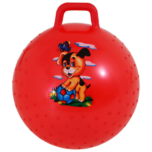 Мяч - прыгун с ручкой, массажный, d=55 см, цвет МИКС