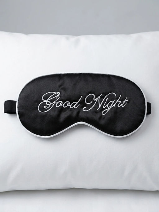 Nail Art Маска для сна женская на глаза / Good Night, шелковая, черная