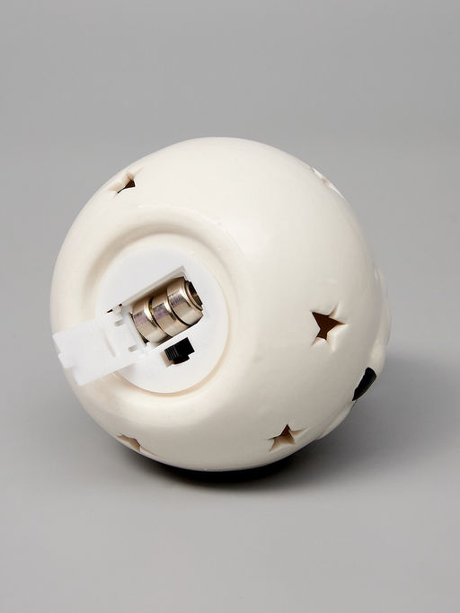 Ёлочный шар с подсветкой Снеговик, 108.68.6 см, 1 LED, от батареек LR443, керамика, свечение тёплое белое - Luazon lighting фото 4