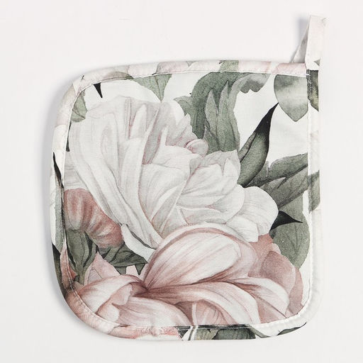 Прихватка Этель Пионы 19х19см,100% х/л, ватин 250г/м2 (двухсторонняя)  фото 3