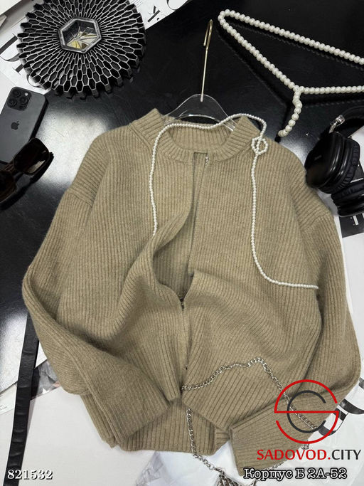 Свитер женский с молнией однотонный - Bruno фото 2