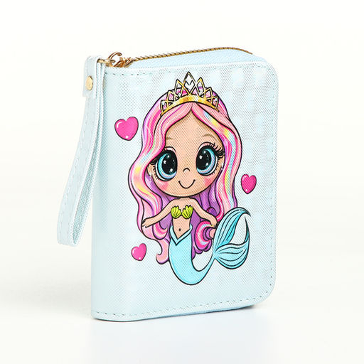 Кошелёк на молнии, голубой