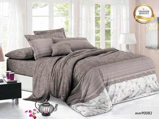 Постельное белье - Полисатин Классика 90082 2-спальный с Евро простыней (молния) - Luteks фото 2