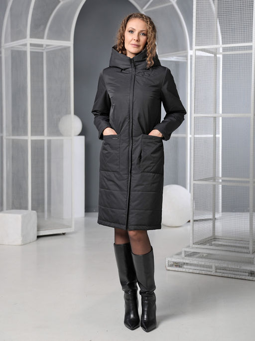 25105 Плащ утепл. черный