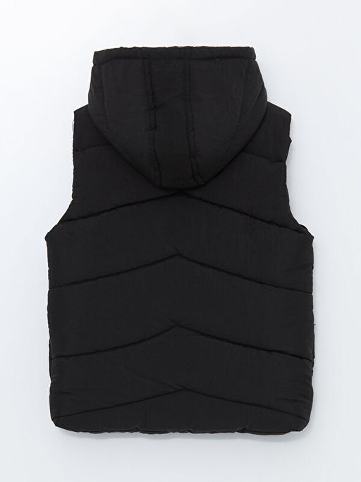 Kap??onlu Bask?l? Erkek ?ocuk ?i?me Yelek