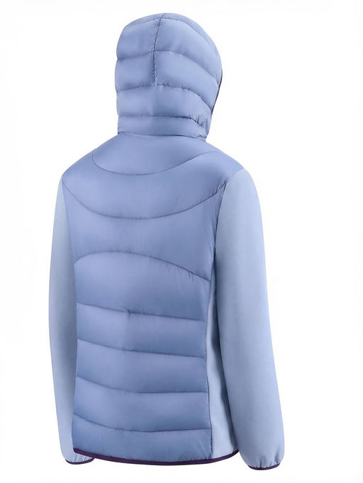 Куртка женская гибридная стёганая с капюшоном с графеновой подкладкой синего цвета 9630_1S