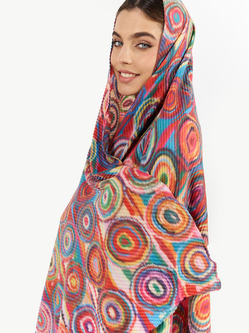 Большой, мягкий, тонкий и очень нежный двусторонний палантин с рисунком. - Tantino фото 9