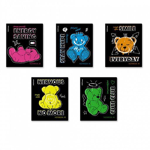 Цена за 5 шт. Тетрадь общая ученическая ErichKrause Low Battery, 48 листов, клетка, матовая ламинация+выборочный УФ-лак_MIX-PACK  фото 2